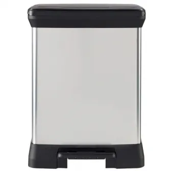 Cos de gunoi Curver Duo cu pedala, 10 l + 18 l, Gri