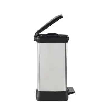 Cos de gunoi Curver Duo cu pedala, 10 l + 18 l, Gri