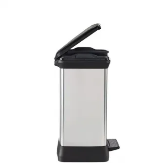 Cos de gunoi Curver Duo cu pedala, 10 l + 18 l, Gri