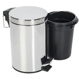Cos gunoi rotund cu pedala Casa Plastor Promo, inox, 3L