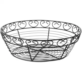 Cos rotund pentru servire Hendi cu margine decorativa, metal, 250x(H)80mm