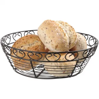 Cos rotund pentru servire Hendi cu margine decorativa, metal, 250x(H)80mm