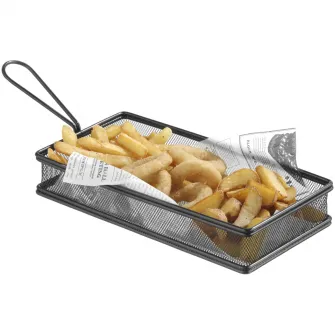 Cos servire tip mini-fry, pentru servire snacks, cartofi prajiti, inox, 255x135x(h)45 mm, Hendi