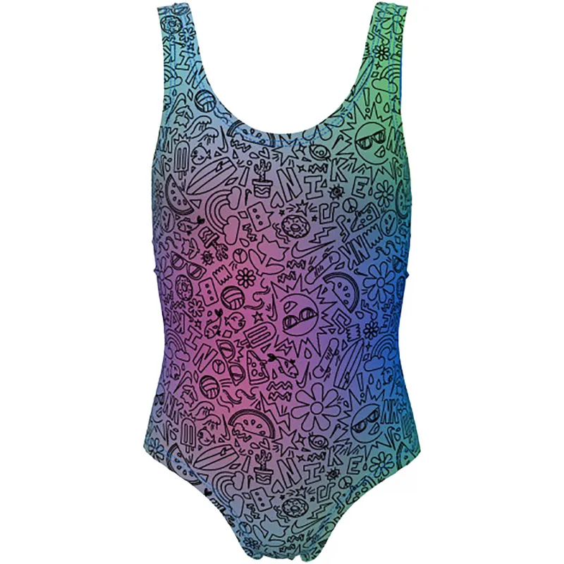 Costum inot copii Nike Doodle U-Back, marime S, multicolor