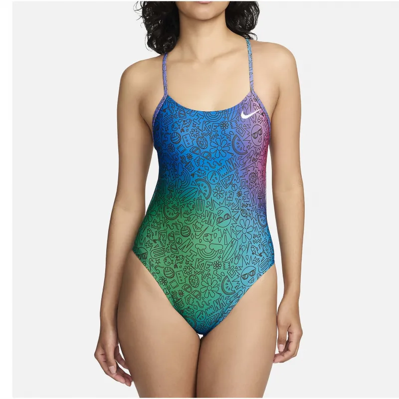 Costum inot piscina femei Nike Multi Print Cutout One Piece, marime 36, multicolor