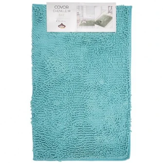 Covor baie Casa Plastor, Chenille, 50x80 cm S (grosime 1.2 cm), Blue