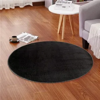 Covor fir scurt Post Pelus Oyo Concept, diametru 120 cm, inaltime fir 2.5 cm, 1300 GSM, poliester, spate antiderapant, antracit