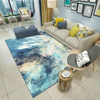 Covor Heinner cu print digital 3D, 70x140cm, Galaxy