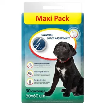 Covoras absorbant 4Dog Maxi, 60x60 cm, 30 buc