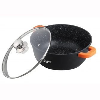Cratita din aluminiu turnat si capac Dark Line, inductie, 20x8.5 cm, 2.3 L
