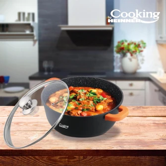 Cratita din aluminiu turnat si capac Dark Line, inductie, 20x8.5 cm, 2.3 L