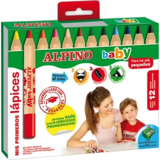 Creioane colorate Alpino Baby cutie carton