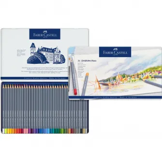 Цветные карандаши Faber-Castell Aquarelle, 36 цветов, металлическая коробка goldfaber