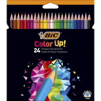 Creioane colorate BIC Color Up, diverse culori, 24 buc/set