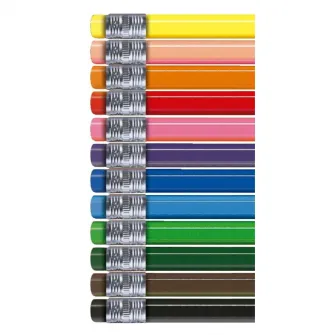 Creioane colorate cu guma, cutie carton, 24 culori/set, ALPINO Erasable