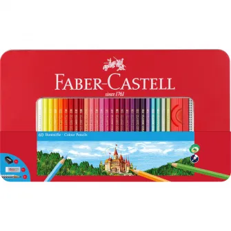 Цветные карандаши Faber-Castell, 60 цветов, металлическая коробка.