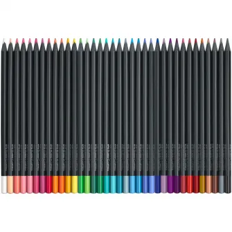 Creioane colorate Faber-Castell Black Edition, 36 culori/set