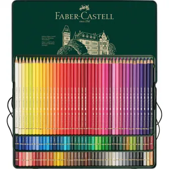 Creioane colorate Faber-Castell Polychromos 120 culori, cutie metal