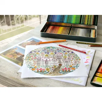 Creioane colorate Faber-Castell Polychromos 120 culori, cutie metal
