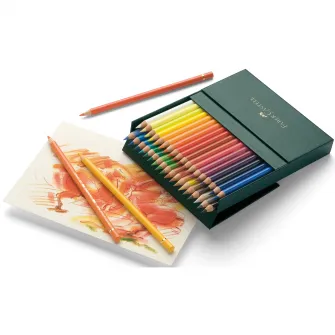 Creioane colorate Faber-Castell Polychromos 36 culori, cutie studio