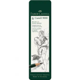 Creion Grafit Faber-Castell Castell 9000, 6 buc