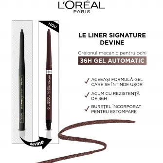 Creion mecanic de ochi Gel LOreal Paris Infaillible 36H Grip Brown Denim, 1.2 g