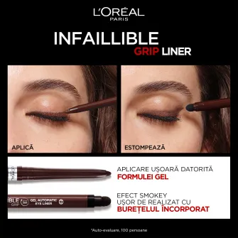 Creion mecanic de ochi Gel LOreal Paris Infaillible 36H Grip Brown Denim, 1.2 g