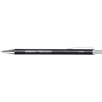 Металлический механический карандаш Derwent Professional, HB 0,7 мм, премиум-качество, сменные стержни и ластики в комплекте, черный