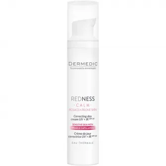 Crema corectoare de zi UV+IR pentru piele cuperozica Dermedic Redness Calm, 40 ml