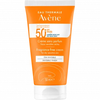 Crema de fata cu protectie solara Avene SPF 50+ TRIASORB, pentru ten sensibil, fara parfum, 50 ml
