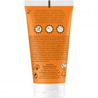 Crema de fata cu protectie solara Avene SPF 50+ TRIASORB, pentru ten sensibil, fara parfum, 50 ml