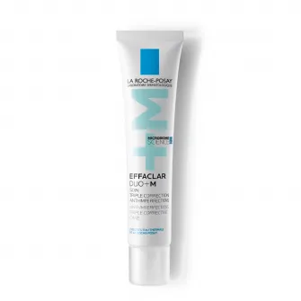 Crema de fata cu tripla actiune de ingrijire anti-imperfectiuni si anti-recurenta pentru ten gras cu tendinta acneica La Roche-Posay Effaclar Duo+M, 40 ml