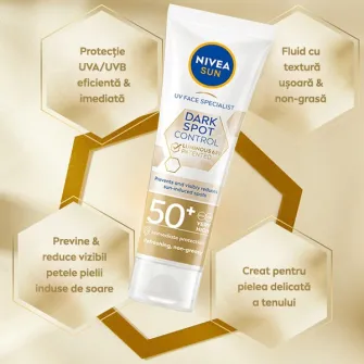 Crema de fata Nivea Sun Luminous SPF 50, 40ml