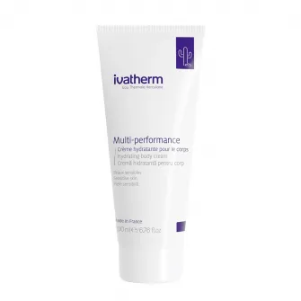Crema hidratanta pentru corp Multi-performance, Ivatherm, cu ceramide si acid hialuronic pentru piele sensibila, uscata, deshidratata, 200 ml