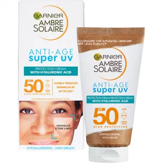 Crema protectoare cu efect anti - imbatranire Super UV Garnier Ambre Solaire SPF 50, 50 ml