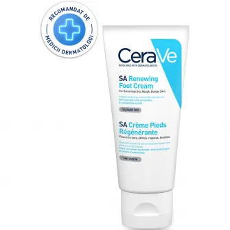 Crema reparatoare pentru picioare CeraVe cu ceramide si acid salicilic, pentru piele foarte uscata si aspra, 88 ml