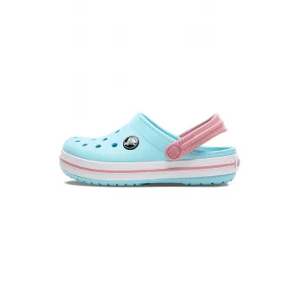 Crocs, Saboti slingback cu model uni, Albastru pastel, Roz, 19-20 EU