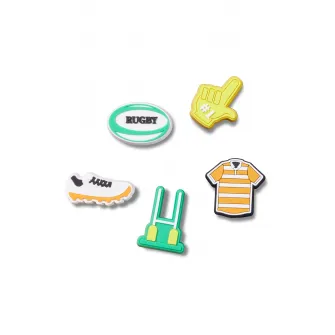 Crocs, Set de talismane de cauciuc pentru saboti Jibbitz - 5 piese, Verde, Alb, Portocaliu