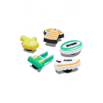Crocs, Set de talismane de cauciuc pentru saboti Jibbitz - 5 piese, Verde, Alb, Portocaliu