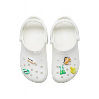 Crocs, Set de talismane de cauciuc pentru saboti Jibbitz - 5 piese, Verde, Alb, Portocaliu