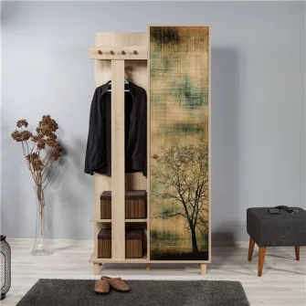 Cuier Kalune Design Swan, PAL, 90x36x194cm, Sonoma/Stejar