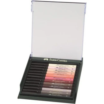 Culori Pitt Artist Pen Faber-Castell, tonurile pielii (cutie/ 12 culori)
