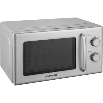 Cuptor cu microunde Daewoo, control mecanic, 20 litri, putere 700 W, Silver