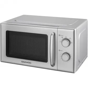 Cuptor cu microunde Daewoo, control mecanic, 20 litri, putere 700 W, Silver