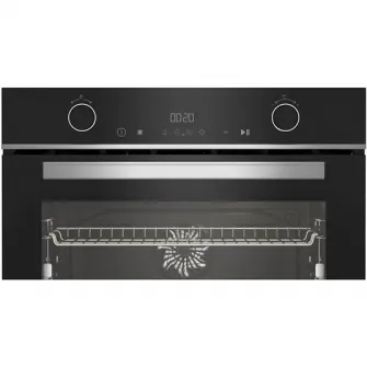 Cuptor incorporabil Beko BBVM13400XDS, Electric, 72 l, Split  Cook, RecycledNet, SteamShine Cleaning, SoftClose door, 3D Cooking, Rafturi telescopice, Clasa A+, Negru + inox