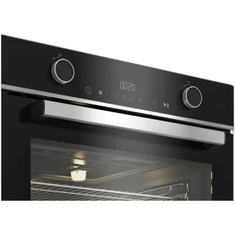 Cuptor incorporabil Beko BBVM13400XDS, Electric, 72 l, Split  Cook, RecycledNet, SteamShine Cleaning, SoftClose door, 3D Cooking, Rafturi telescopice, Clasa A+, Negru + inox