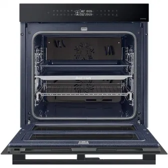 Cuptor incorporabil Bespoke Samsung NV7B4345VAK/U2, Electric, 76 l, Autocuratare catalitica, Dual Cook Flex, Display touch, Air sous vide, Natural Steam, SmartThings Cooking, Clasa A+, Negru