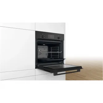 Cuptor incorporabil Bosch HBF133BA1, Electric, 66 l, Autocuratare EcoClean Direct, Convectie 3D, Clasa A, Negru
