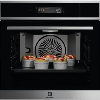 Cuptor incorporabil Electrolux EOA9S31CX, Electric, SteamPro, Conectivitate WiFi, CookView, Display TFT, Control touch, Grill, 70 l, Clasa A++, Inox/Negru
