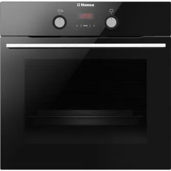 Cuptor incorporabil Hansa BOES68465, Electric, 66 l, Clasa A, Grill, Butoane push up, Display, Sticla neagra